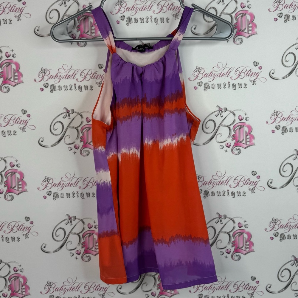 Banana Republic tank top tie dye stripes Purple and Orange Top